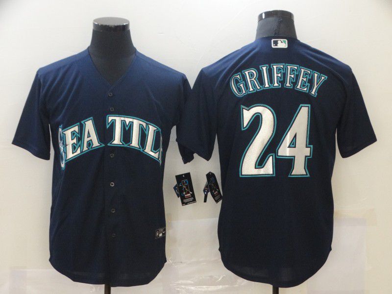 Men Seattle Mariners #24 Griffey Blue Game MLB Jerseys->oakland athletics->MLB Jersey